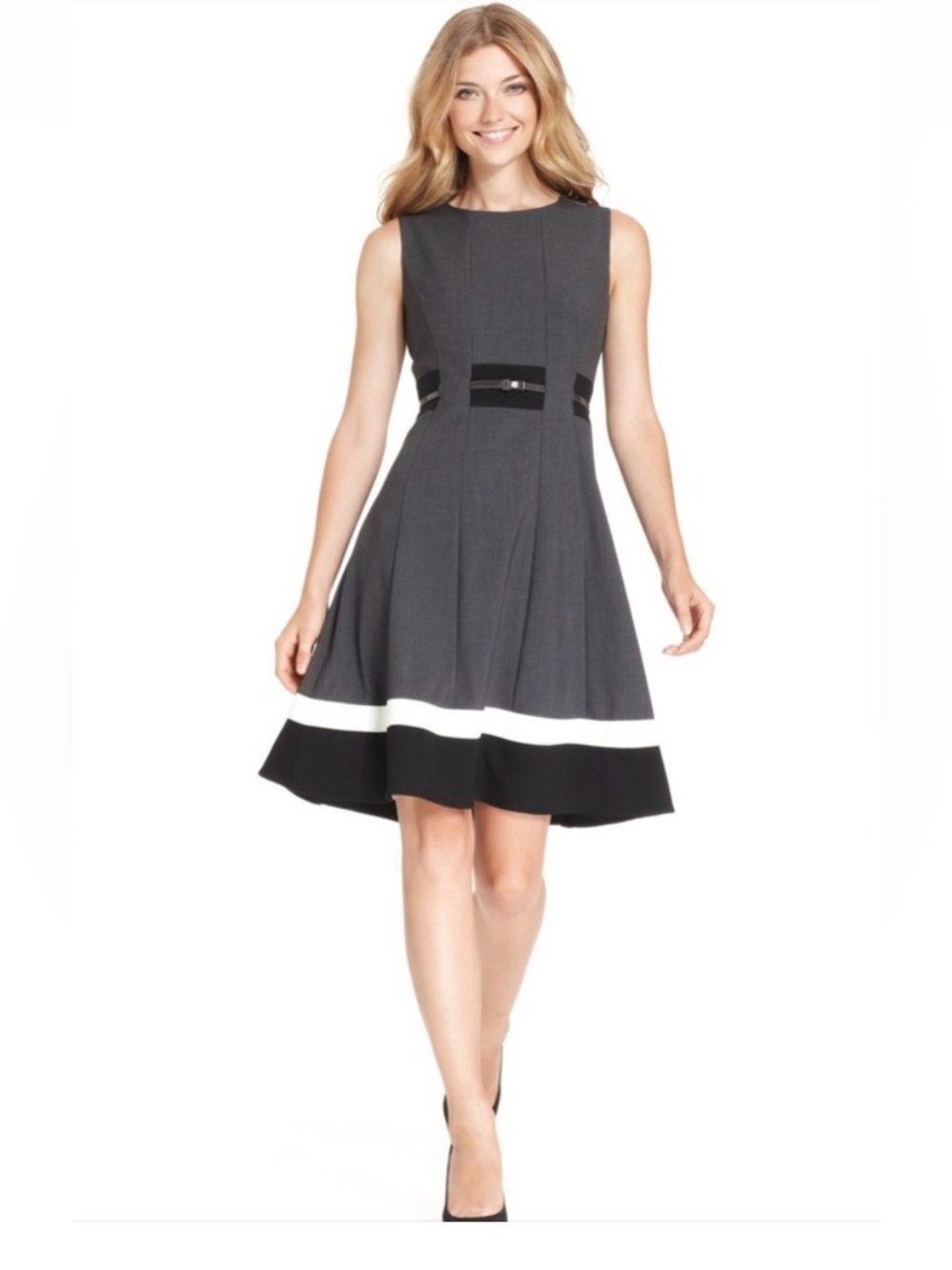 Calvin Klein Fit & Flare Colorblock Dress
Size 6P